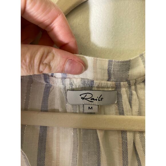 Rails Striped Midi Dress in Cream and Gray - Picture 4 of 5